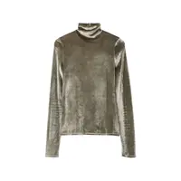 FITTED HIGH NECK TOP CHROME
