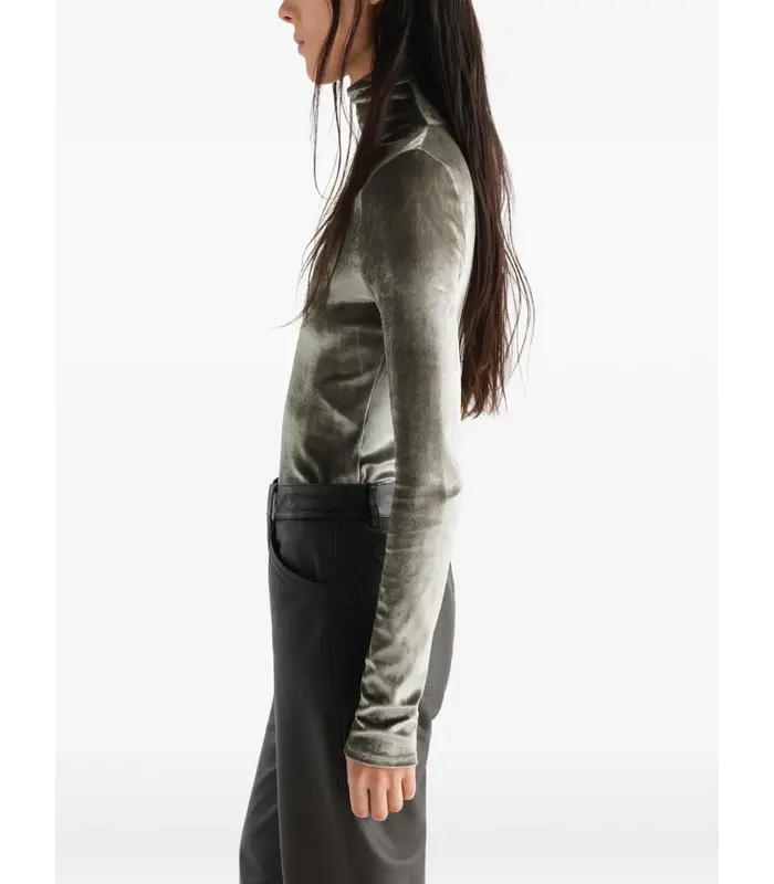 FITTED HIGH NECK TOP CHROME