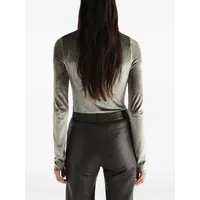 FITTED HIGH NECK TOP CHROME