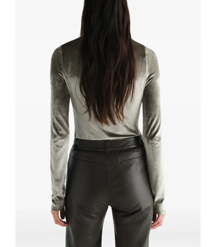 FITTED HIGH NECK TOP CHROME