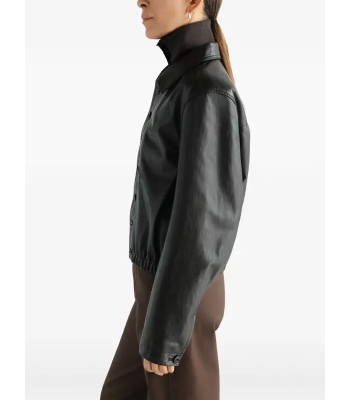 SOFT LEATHER BLOUSON DARK ESPRESSO