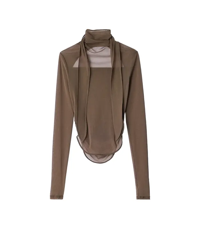 BALLERINA FOULARD TOP CACAO