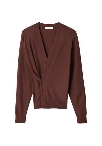 LEMAIRE relaxed twisted cardigan acajou LEMAIRE relaxed twisted cardigan acajou