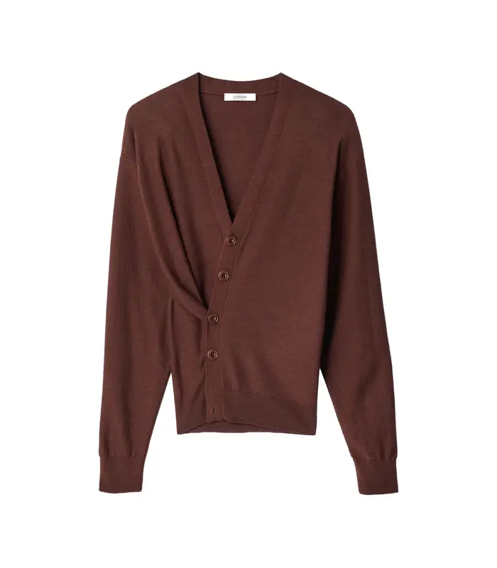 RELAXED TWISTED CARDIGAN ACAJOU