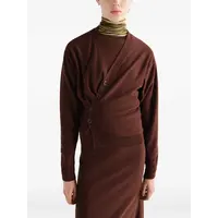 RELAXED TWISTED CARDIGAN ACAJOU