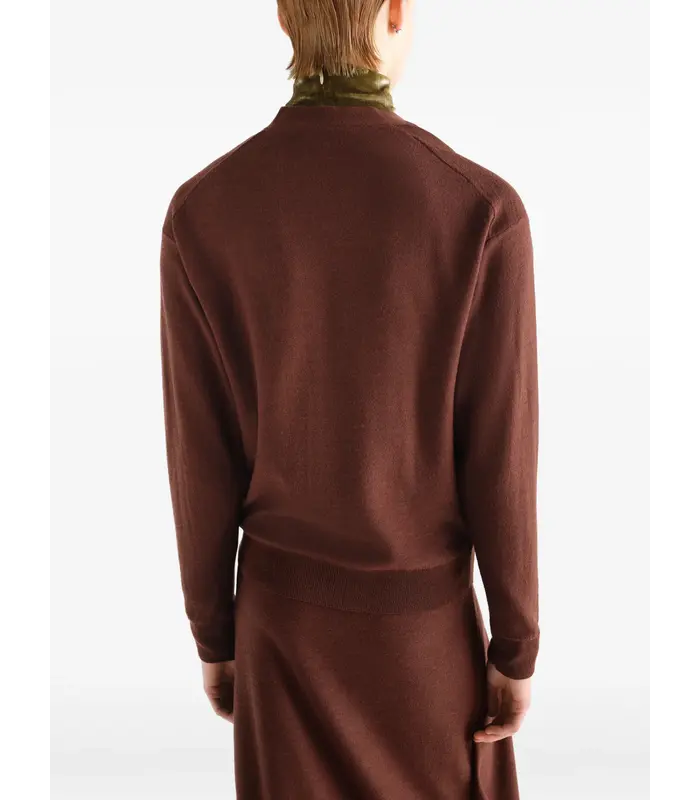 RELAXED TWISTED CARDIGAN ACAJOU