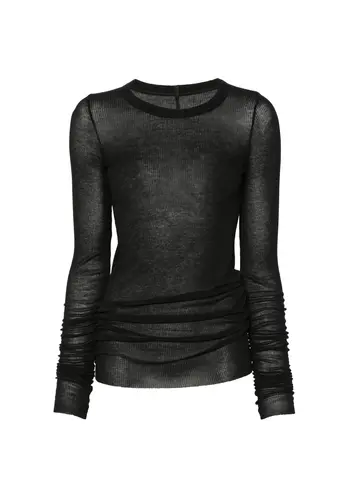RICK OWENS t-shirt rib ls t black