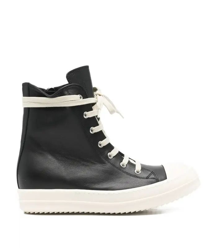 SCARPE IN PELLE SNEAKS BLACK/MILK/MILK