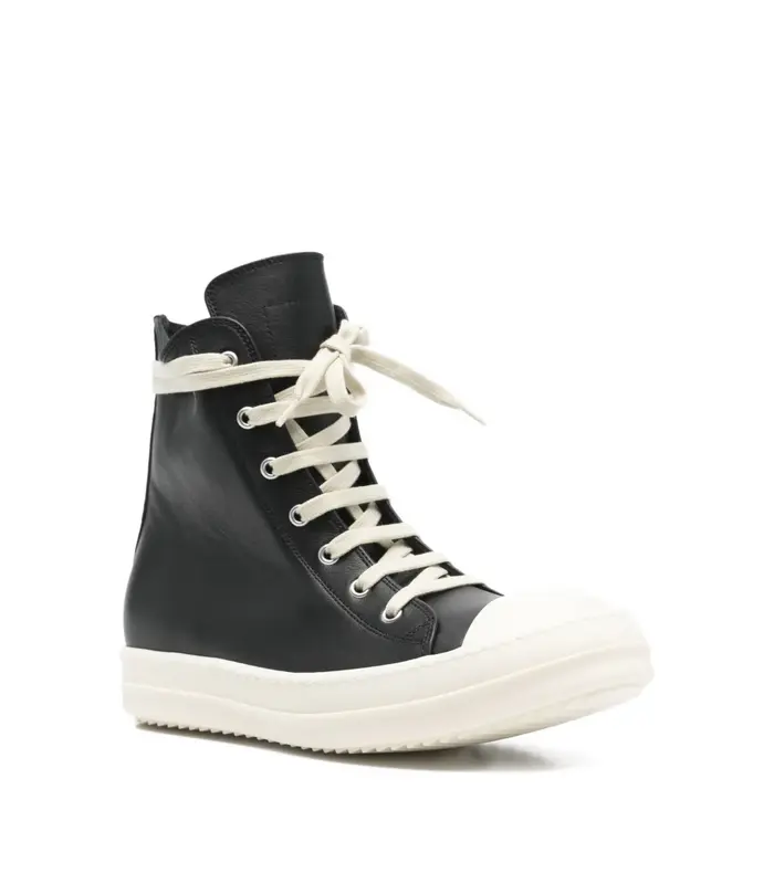SCARPE IN PELLE SNEAKS BLACK/MILK/MILK