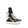 RICK OWENS SCARPE IN PELLE JUMBOLACE GEOBASKET BLACK/MILK/MILK