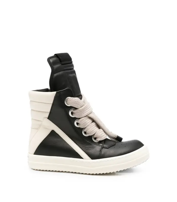 SCARPE IN PELLE JUMBOLACE GEOBASKET BLACK/MILK/MILK