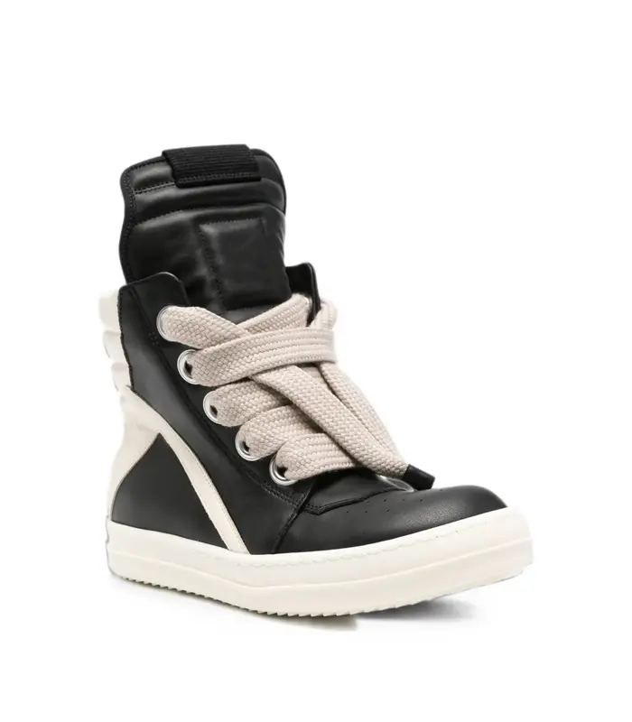 SCARPE IN PELLE JUMBOLACE GEOBASKET BLACK/MILK/MILK