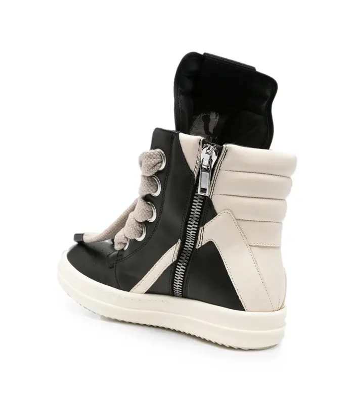 SCARPE IN PELLE JUMBOLACE GEOBASKET BLACK/MILK/MILK