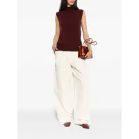HIGH NECK GILET W/ SPLIT COLLAR RED