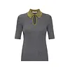 JIL SANDER SH SHORT SLEEVE 1 BUTTON POLO SHIRT GREY