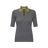 SH SHORT SLEEVE 1 BUTTON POLO SHIRT GREY