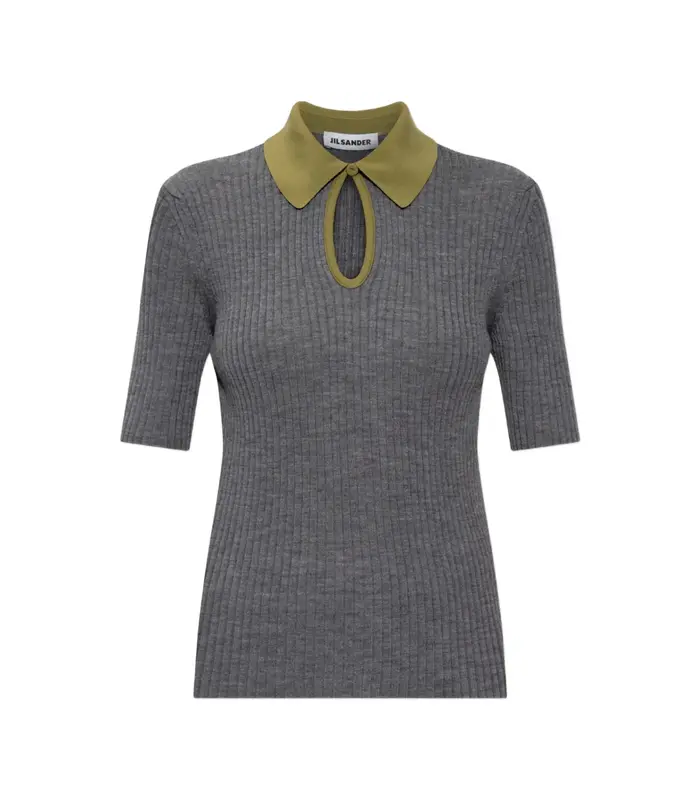 SH SHORT SLEEVE 1 BUTTON POLO SHIRT GREY