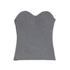 JIL SANDER STRAPLESS KNITTED TOP GREY