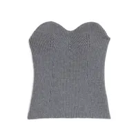 STRAPLESS KNITTED TOP GREY