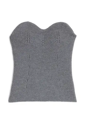 JIL SANDER strapless knitted top grey