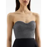 STRAPLESS KNITTED TOP GREY