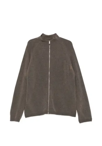 OUR LEGACY zip line cardigan mud spray dye cherub wool