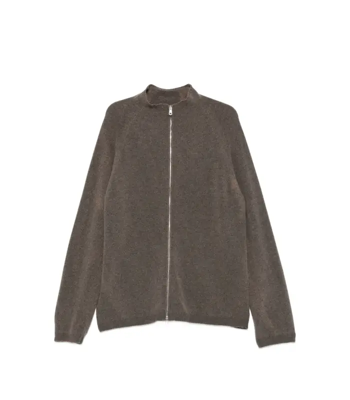 ZIP LINE CARDIGAN MUD SPRAY DYE CHERUB WOOL