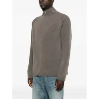 ZIP LINE CARDIGAN MUD SPRAY DYE CHERUB WOOL