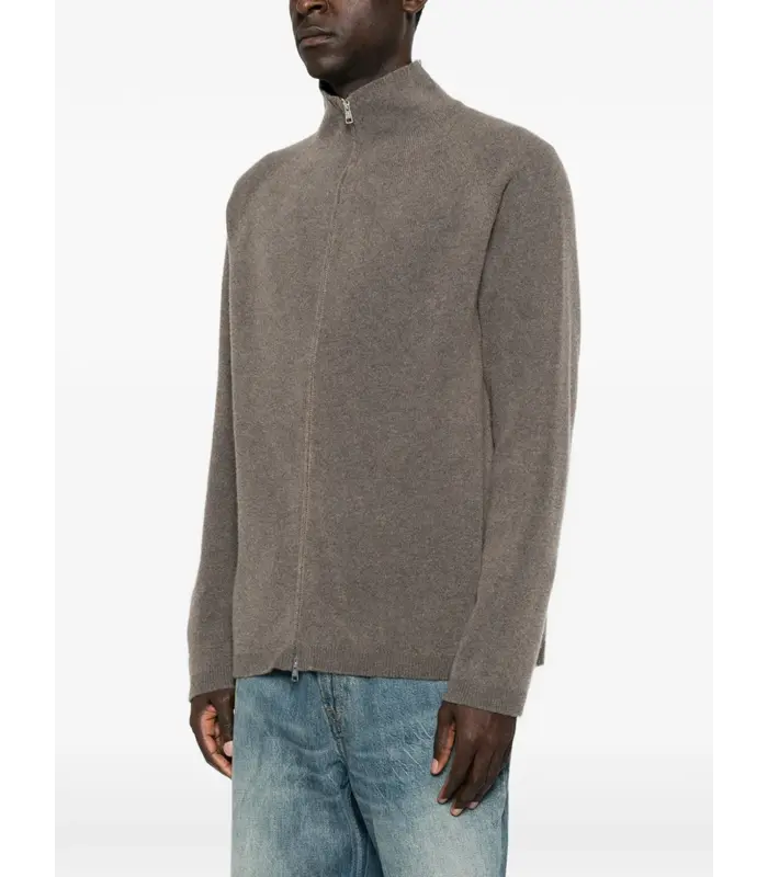 ZIP LINE CARDIGAN MUD SPRAY DYE CHERUB WOOL