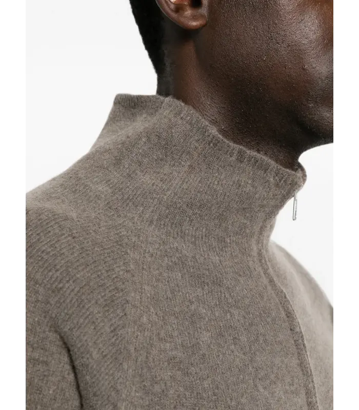 ZIP LINE CARDIGAN MUD SPRAY DYE CHERUB WOOL