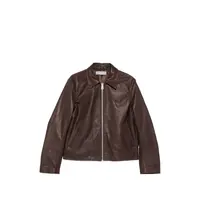 MINI JACKET MATTED BROWN WAXED BOVINE