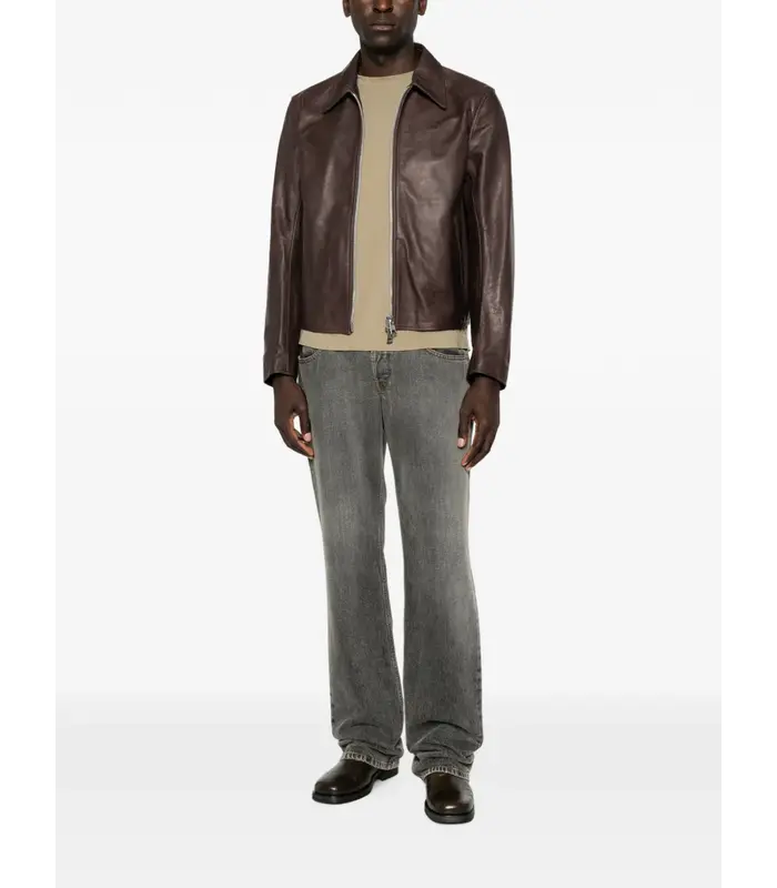 MINI JACKET MATTED BROWN WAXED BOVINE