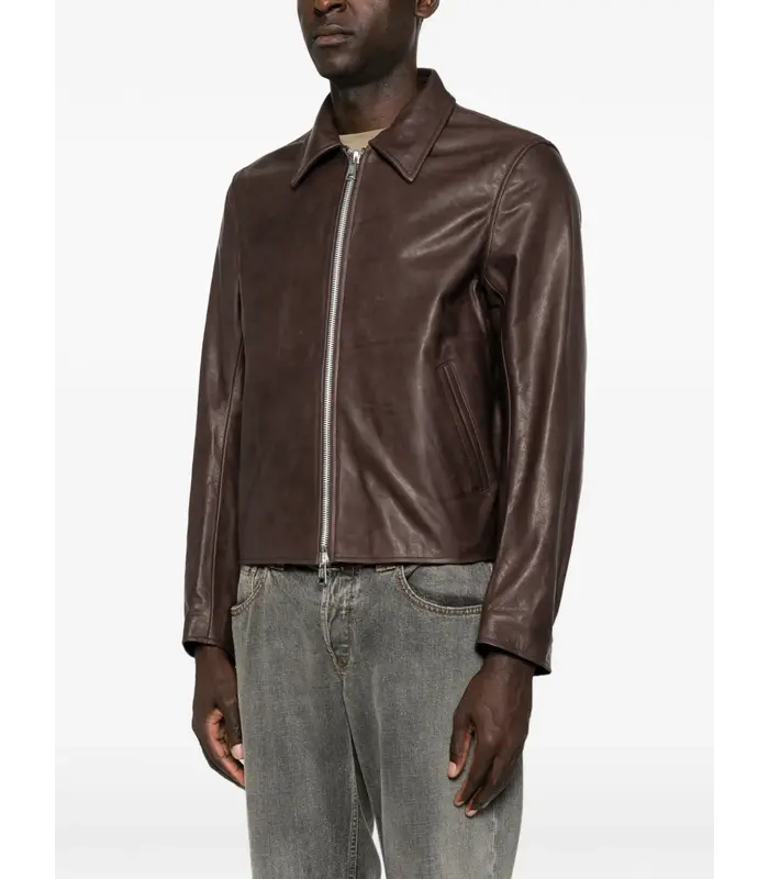 MINI JACKET MATTED BROWN WAXED BOVINE