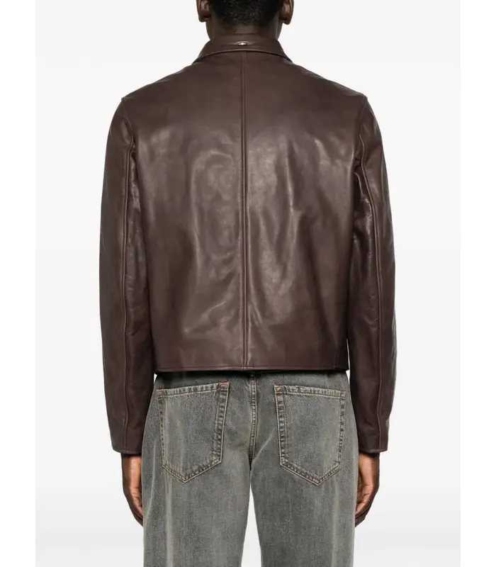 MINI JACKET MATTED BROWN WAXED BOVINE