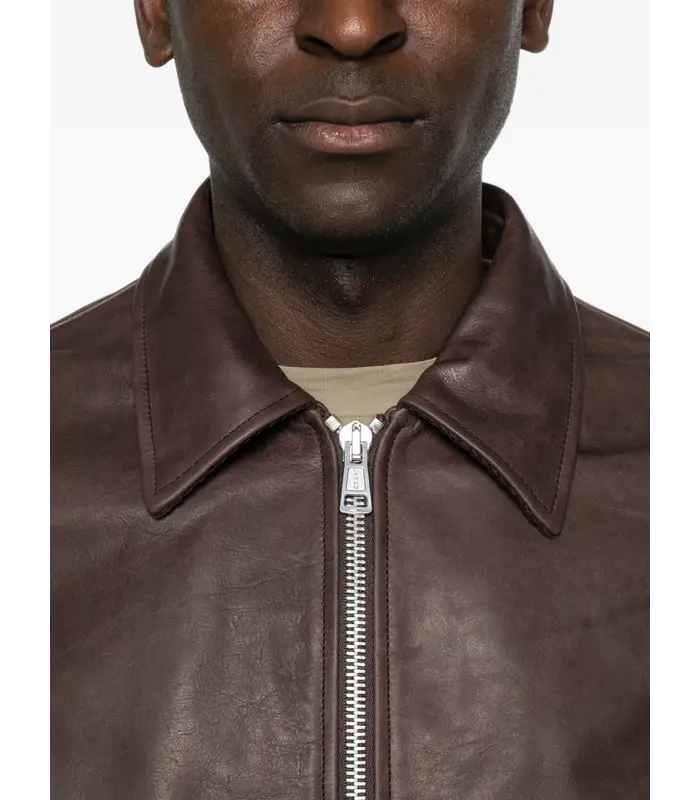 MINI JACKET MATTED BROWN WAXED BOVINE