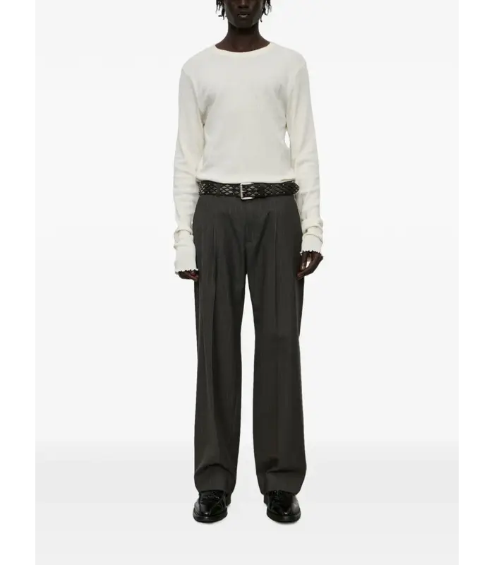 SLACK TROUSER PHASE STRIPE MOTION WOOLCOAT