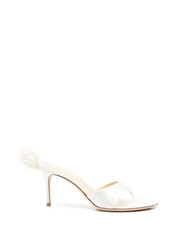 MAGDA BUTRYM thong heel sandal cream satin with flower
