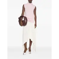 HIGH NECK GILET W/ SPLIT COLLAR PINK