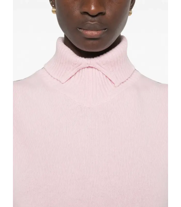 HIGH NECK GILET W/ SPLIT COLLAR PINK