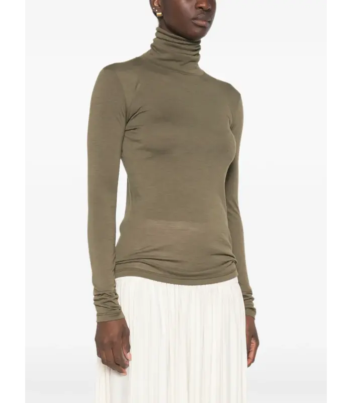 T-SHIRT HIGH NECK LONG SLEEVE PNT GREEN