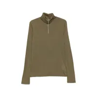 T-SHIRT HN LS W/ZIP PNT GREEN