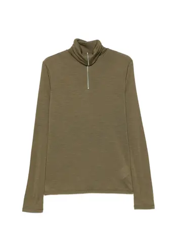 JIL SANDER t-shirt hn ls w/zip pnt green