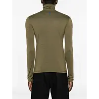 T-SHIRT HN LS W/ZIP PNT GREEN