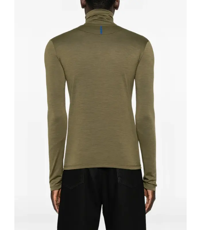 T-SHIRT HN LS W/ZIP PNT GREEN