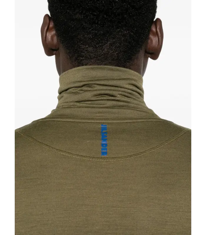 T-SHIRT HN LS W/ZIP PNT GREEN