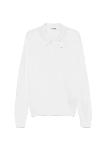 JIL SANDER ls polo shirt white