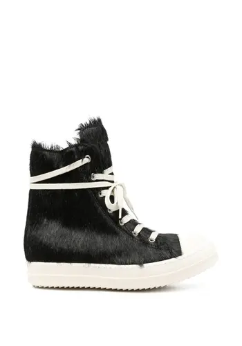 RICK OWENS scarpe in pelliccia sneaks black/milk/milk RICK OWENS scarpe in pelliccia sneaks black/milk/milk