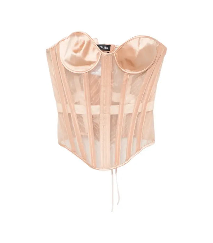 WOVEN CORSET PALE NUDE