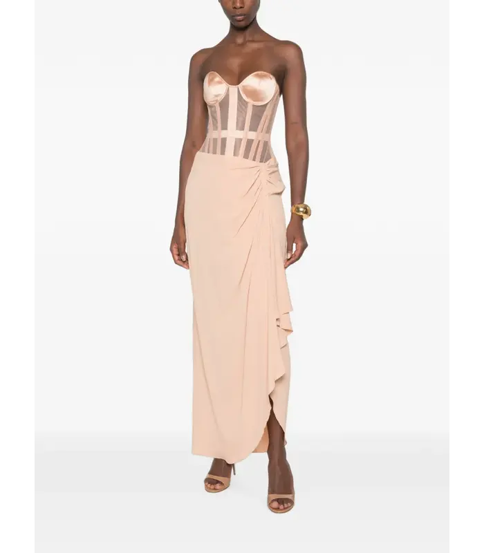 WOVEN CORSET PALE NUDE