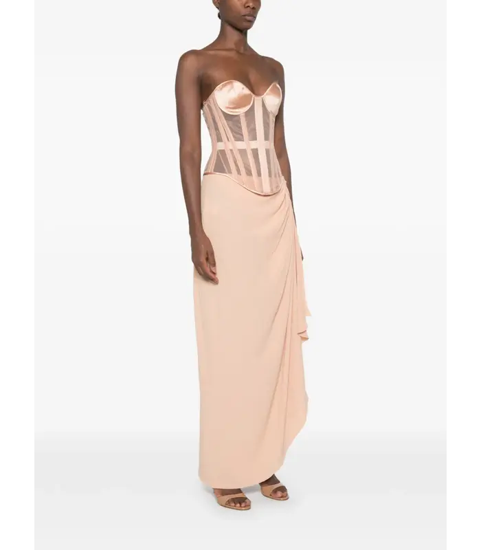 WOVEN CORSET PALE NUDE